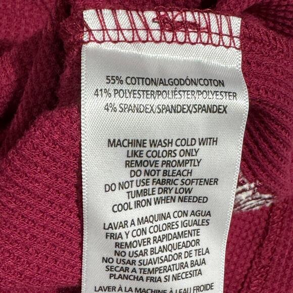 Calvin Klein Womens Thermal Knit Top Size XXL Red Long Sleeve Cropped Turtleneck - Picture 5 of 9